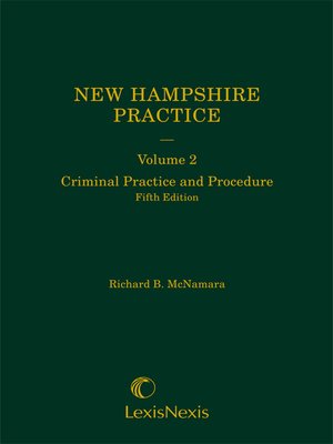 cover image of New Hampshire Practice: Criminal Practice and Procedure
